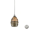 Elk Lighting Vines 1 Light Pendant In Satin Nickel And Tan Glass - Includes Adapter Kit In Silver