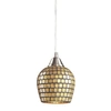 Elk Lighting Fusion Collection 1-light Mosaic Glss Pendant In Satin Nickel With A Gold Leaf M In Silver
