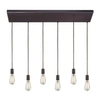 Elk Lighting Menlow Park 6- Light Pendant In Oiled Bronze In Bronze
