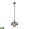 Elk Lighting Riley 1 Light Pendant In Satin Nickel With Clear Glass In Silver