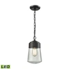 ELK LIGHTING MULLEN GATE 1 LIGHT OUTDOOR PENDANT IN OIL RUBBED BRONZE WITH CLEAR GLASS