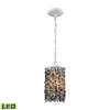Elk Lighting Agate Stones 1 Light Pendant In Off White With Purple Agate Stones In White
