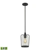 Elk Lighting Hamel 1 Light Pendant In Oil Rubbed Bronze With Clear Seedy Glass In Bronze