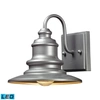Elk Lighting 1 Light Outdoor Sconce In Matte Silver In Silver