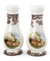 Spode Woodland Rabbit Salt & Pepper Shakers In Brown