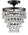 Jonathan Y Toronto Metal Or Crystal Led Flush Mount In Black