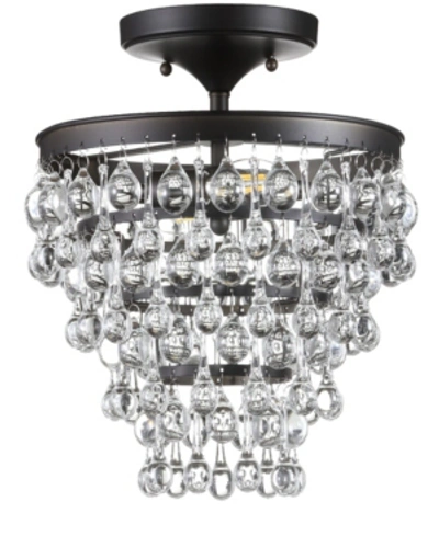 JONATHAN Y TORONTO METAL OR CRYSTAL LED FLUSH MOUNT