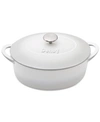 Denby Natural Canvas Cast Iron 4.5 Qt. Oval Covered Casserole In Cream