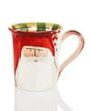 Vietri Old St. Nick Striped Hat Mug In Red