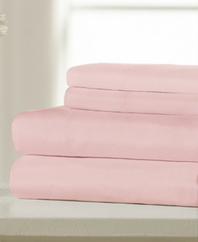 Ella Jayne Super Soft Triple Brushed Microfiber 4-piece Sheet Set - Queen Bedding In Rose