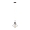 Elk Lighting Gramercy 1 Light Pendant In Weathered Zinc In Silver