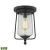 Elk Lighting Hamel 1 Light Flush In Oil Rubbed Bronze With Clear Seedy Glass In Bronze