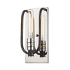 ELK LIGHTING CONTINUUM 1 LIGHT WALL SCONCE IN SILVERED GRAPHITE WITH POLISHED NICKEL ACCENTS