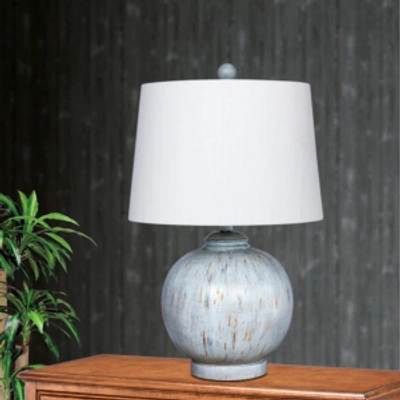 Fangio Lighting 's 6254blu 24" Weathered Round Resin Table Lamp In Multi