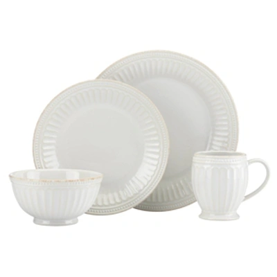 Lenox French Perle Groove 4 Piece Place Setting In White