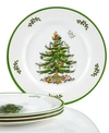 Spode Christmas Tree Melamine Dinner Plate, Set Of 4 In Green