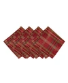 ELRENE SHIMMERING PLAID NAPKINS, SET OF 4