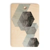 DENY DESIGNS NEUTRAL MARBLE GEOMETRY RECTANGLE CUTTING BOARD