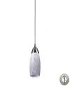 Elk Lighting Milan 1 Light Pendant In Satin Nickel And Snow White Glass - Includes Adapter Kit In Silver