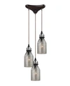 Elk Lighting Danica 3 Light Pendant In Oil Rubbed Bronze And Mercury Glass In Bronze