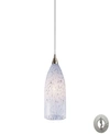Elk Lighting Verona 1 Light Pendant In Satin Nickel And Snow White Glass - Includes Adapter Kit In Silver