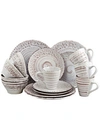 Elama Malibu Sands 16 Piece Dinnerware Set In Shell In Offwhite