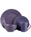 Elama Lilac Fields 16 Piece Dinnerware Set In Purple