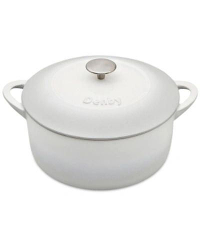 Denby Natural Canvas Cast Iron 4.25 Qt. Round Covered Casserole In Cream