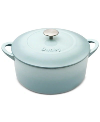 Denby Heritage Pavilion Cast Iron 5.5 Qt. Round Covered Casserole In Blue
