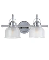 Jonathan Y Virginia 2-light Metal, Glass Led Vanity Light In Silver