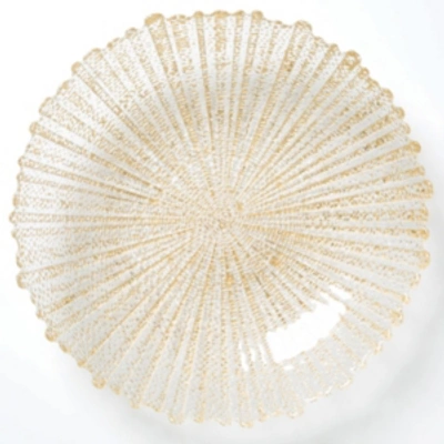 Vietri Rufolo Glass Gold Medium Serving Bowl In Beige