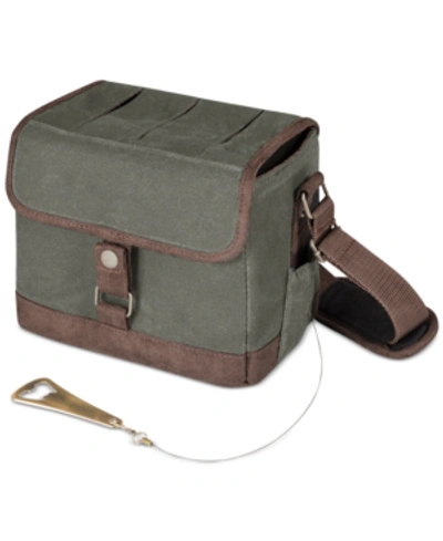 PICNIC TIME LEGACY BY PICNIC TIME KHAKI GREEN & BROWN BEER CADDY COOLER TOTE WITH OPENER