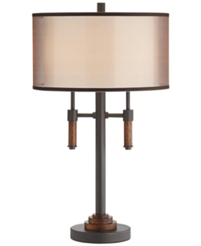 Pacific Coast Modern Lodge Table Lamp With Two Lights In Gun Metal