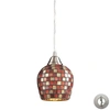 Elk Lighting Fusion 1 Light Pendant In Satin Nickel And Multi Glass - Includes Adapter Kit In Silver
