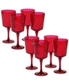 CERTIFIED INTERNATIONAL RUBY DIAMOND ACRYLIC SET OF 8 ALL-PURPOSE GOBLETS