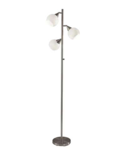 Adesso Phillip Tree Lamp In Brushed Steel