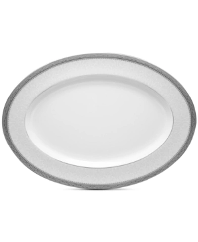 Noritake Odessa Platinum 16" Oval Platter In Silver