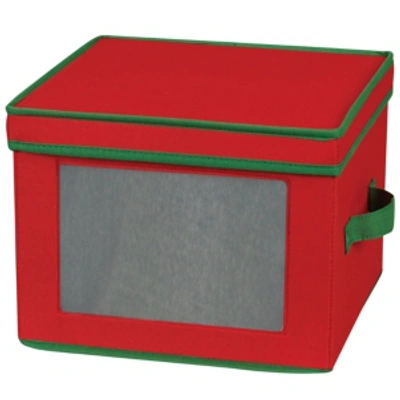 Household Essentials Holiday China Dinner Plate Storage Box In Red