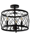 Jonathan Y Eleanor 3-light Metal Led Semi Flush Mount Ceiling Light In Black
