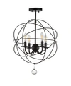 Jonathan Y Alma Metal Led Flush Mount In Black