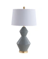 Jonathan Y Alba Geometric Ceramic/metal Led Table Lamp In Grey