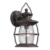 Elk Lighting Village Lantern Collection 1 Light Outdoor Sconce In Weathered Charcoal In Charcoal