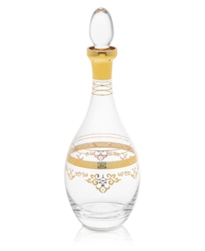 CLASSIC TOUCH GLASS WINE BOTTLE WITH RICH GOLD-TONE DESIGN