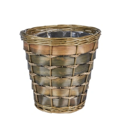Household Essentials Small Haven Willow And Poplar Waste Basket In Green