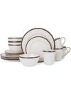 Pfaltzgraff 16-pc. Promenade Scroll Dinnerware Set In White Grou