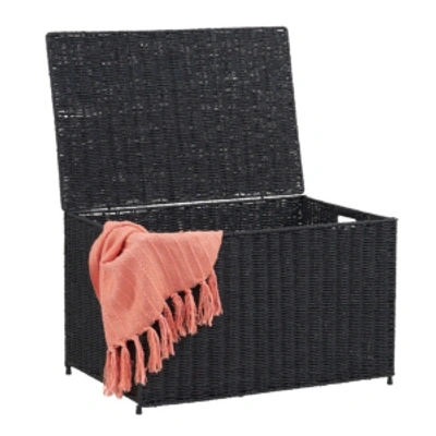 Household Essentials Large Wicker Storage Chest In Black