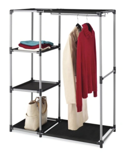 Whitmor Spacemaker Garment Rack And Shelves In Black