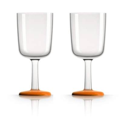 Marc Newson Non-slip Forever Unbreakable Wine Glass 10 oz (set Of 2) In Orange