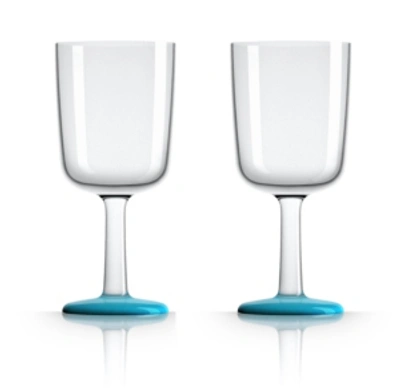 Marc Newson Non-slip Forever Unbreakable Wine Glass 10 oz (set Of 2) In Vivid Blue