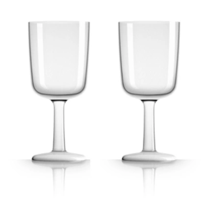 Marc Newson Non-slip Forever Unbreakable Wine Glass 10 oz (set Of 2) In White
